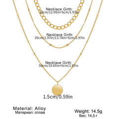 Women's Chain Disc Layered Necklace for Party