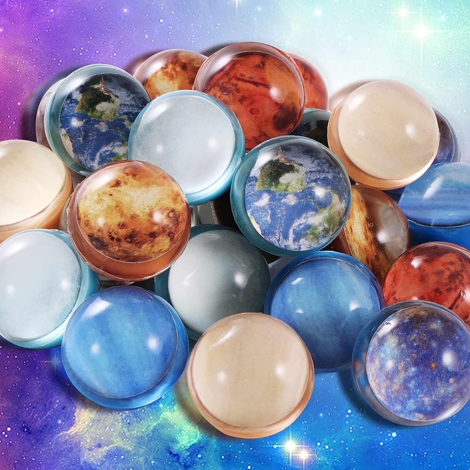 12pcs Solar System Planets Kids Bounce Balls - Party Favors & Classroom Prizes