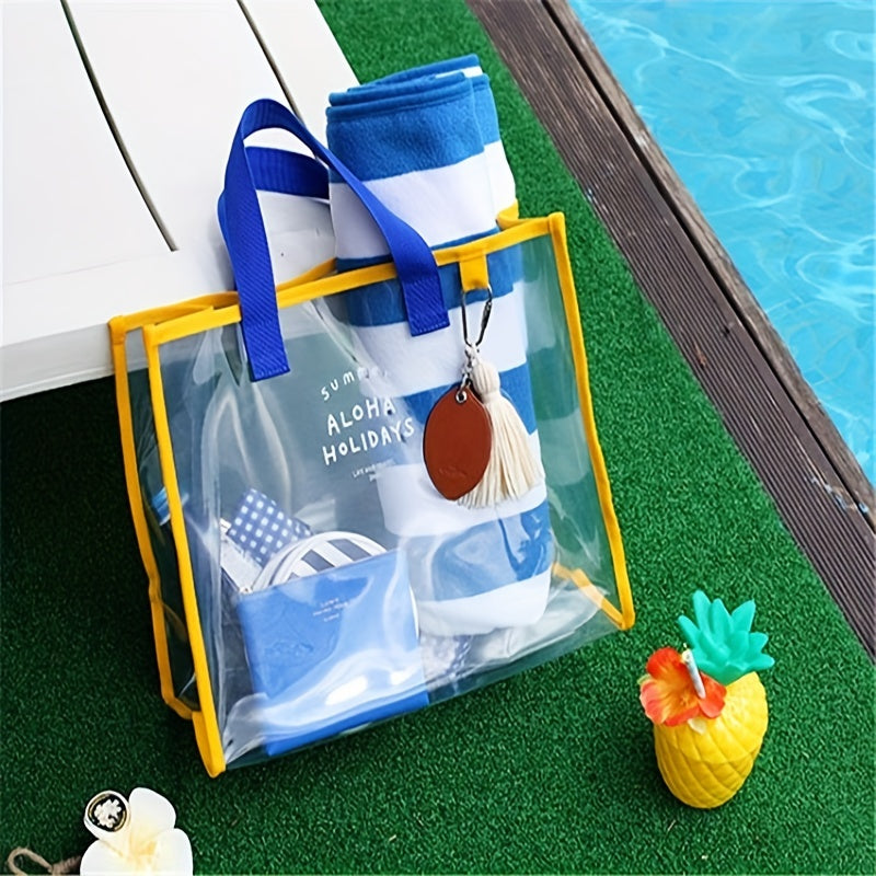 Clear PVC Handbag Shopping Bag Large Capacity Toiletry Bag