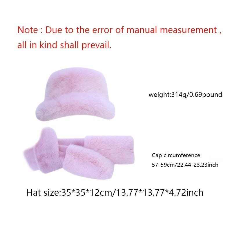 Solid Wool Warm Scarf Hat Set Women Valentines