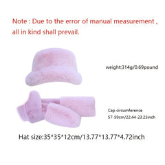 Solid Wool Warm Scarf Hat Set Women Valentines