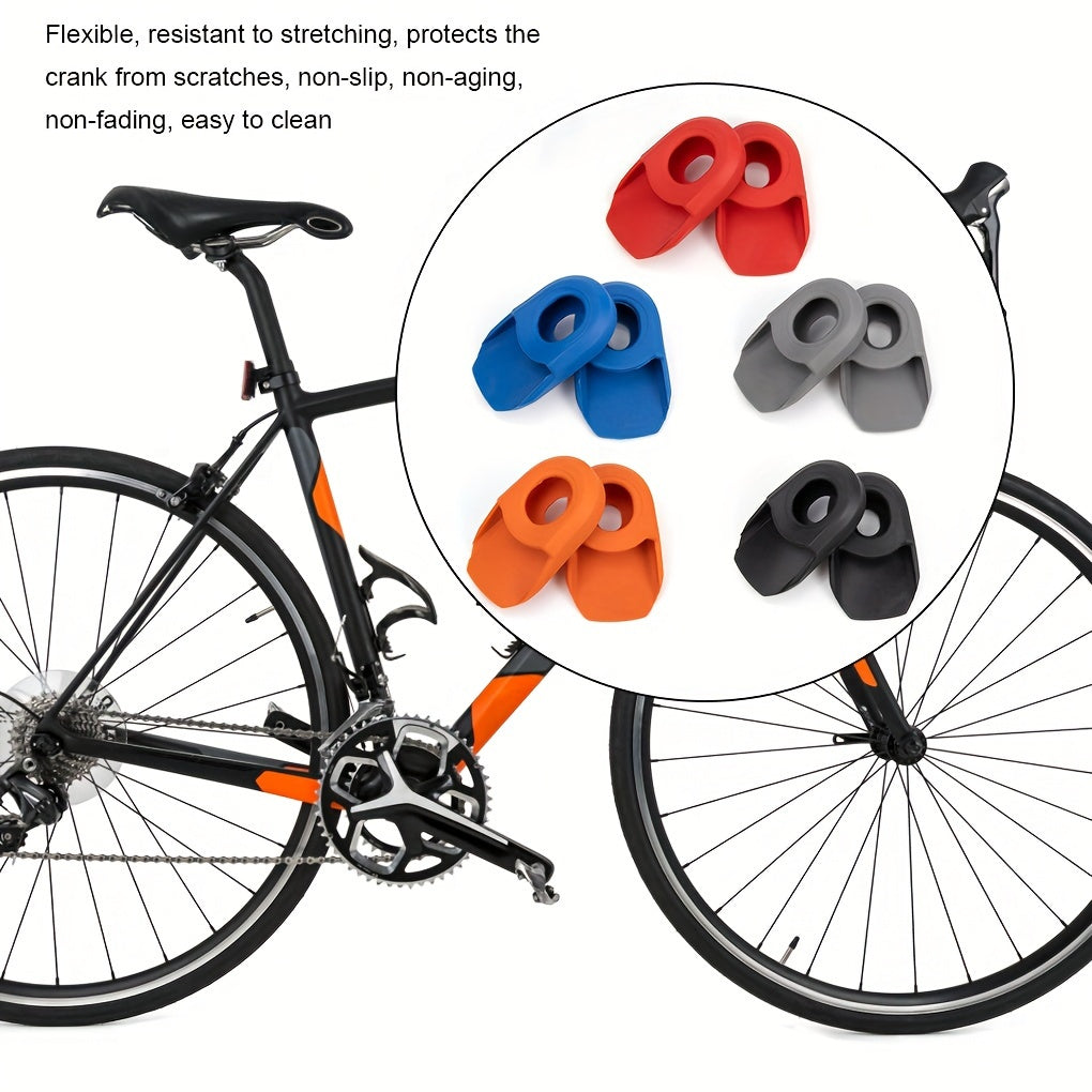 2 Pack Bike Crank Arm Protector - Silicone Cover