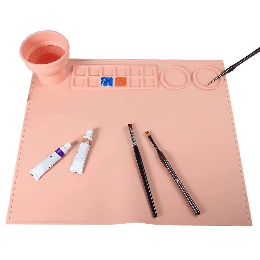 Non Stick Silicone Craft Mat with Cleaning Cup