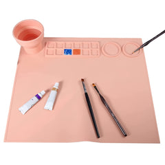 Non Stick Silicone Craft Mat with Cleaning Cup