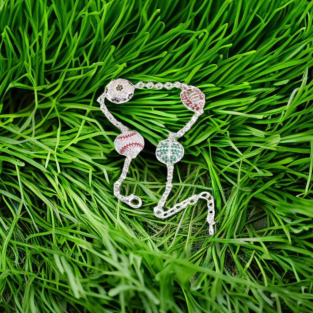 Sparkling Rhinestone Ball Charm Bracelet for Women