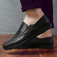Men's Leather Loafer Shoes Slip-On Casual Walking Shoes