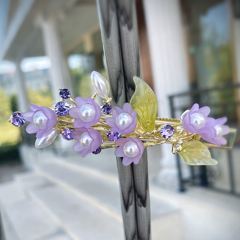 Lily of the Valley Hairpin Spring Clip Leaf Flower Headwear