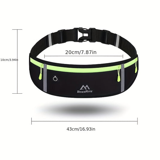 Sports Fanny Pack with Reflective Strip - Ultra Thin Waist Bag for Men and Women
