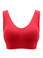  Seamless Solid Bra Women's High Stretch Push Up Bra