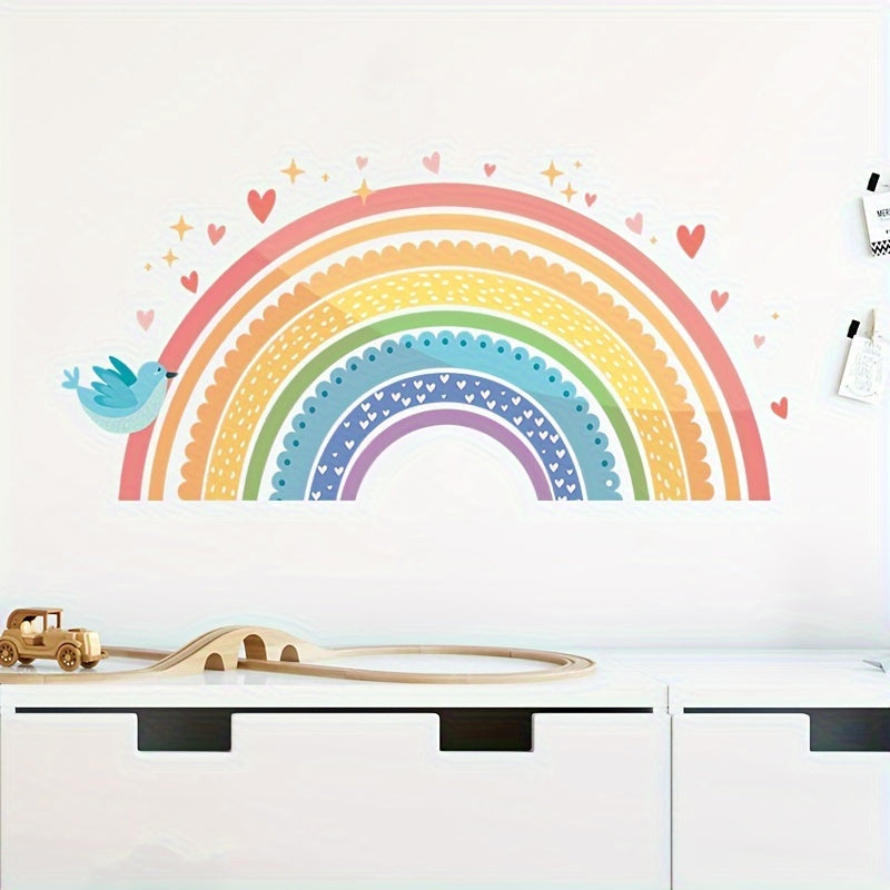 Cartoon Rainbow Lace Wall Sticker Bedroom Decorative Self-adhesive Removable