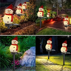 Solar Snowman Garden Stakes Lights Outdoor Waterproof Garden Lamp
