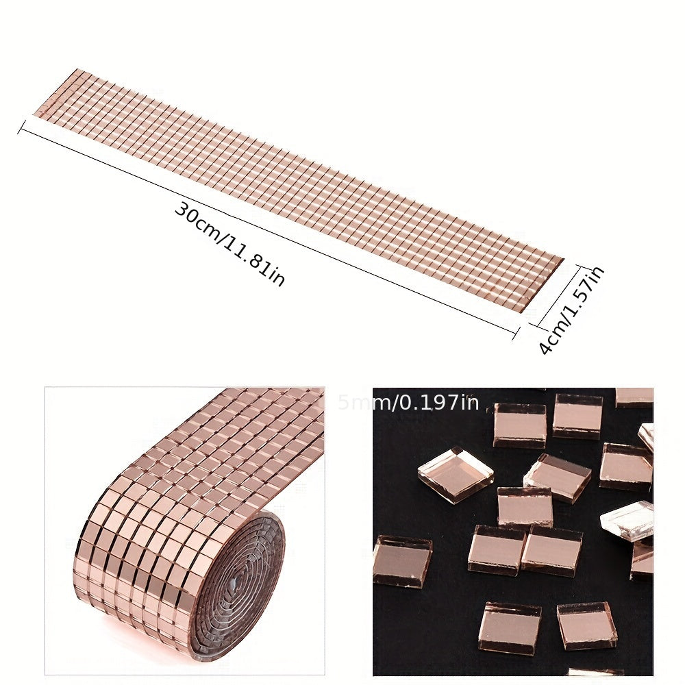 Acrylic Mini Square Mirrors Mosaic Tiles Stickers for DIY Craft Decoration