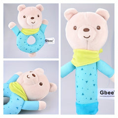Soft Cartoon Rabbit Plush Doll Rattle Baby Toy Red