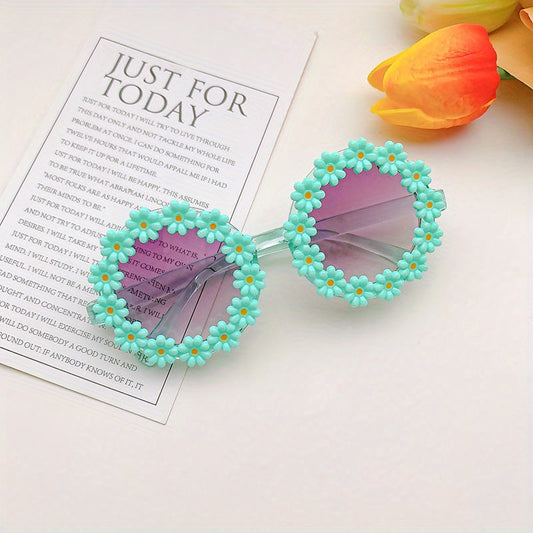 Girls Daisy Flower Frame Sunglasses Sun Protection Holiday Gift