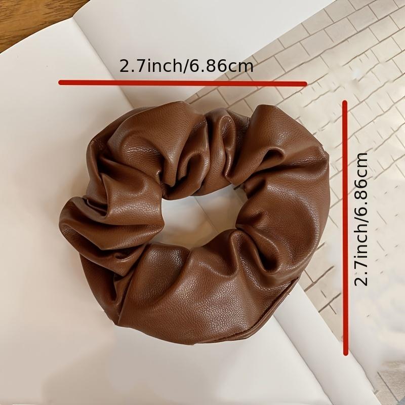 Leather Hair Scrunchies Ponytail Holders Thick Hair Bands Elastic Ties