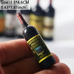 10 Mini Resin Wine Bottles for Dollhouse Crafts