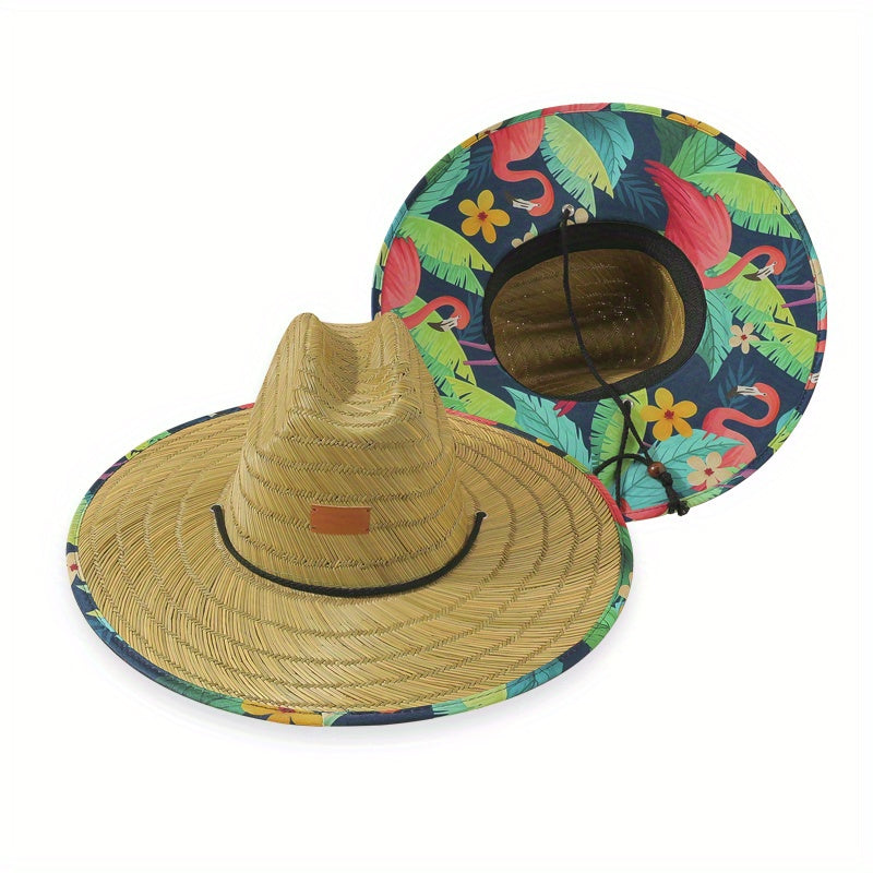 Boho Wide Brim Sun Hat Straw Hat UV Protection Women Summer