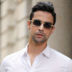 Men's Rimless Sunglasses for Outdoor UV Protection