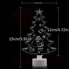 Colorful Acrylic Christmas Tree Snowman Santa Claus Decorations