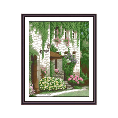 Small House Front View Cross Stitch Kit for Beginners