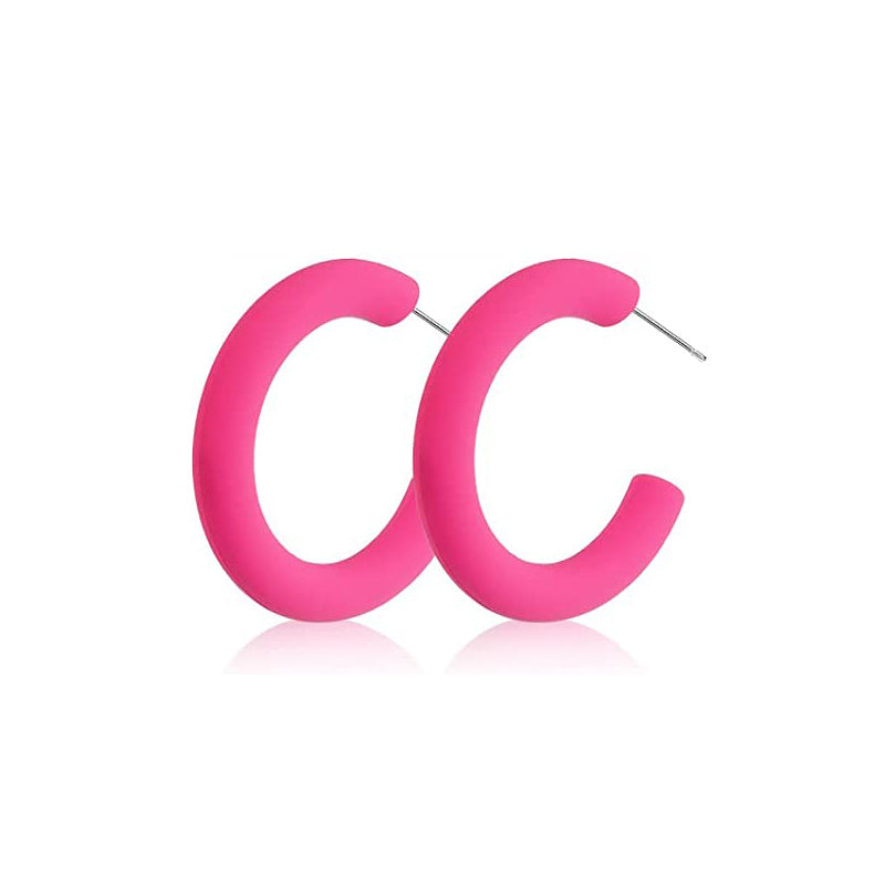 Colorful C Hoop Earrings Neon Acrylic Earrings