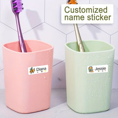 60 Personalized Name Stickers Waterproof Labels MEDIUM 3x1 for Children School