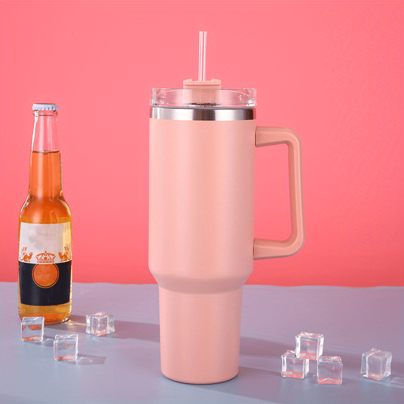 40oz Stainless Steel Double Wall Water Tumbler with Lid & Handle