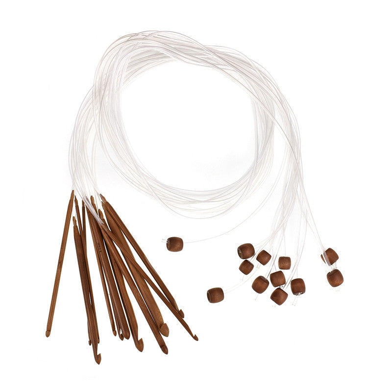 12pcs Carbonized Ring Crochet Knitting Needles DIY Knitting Tools