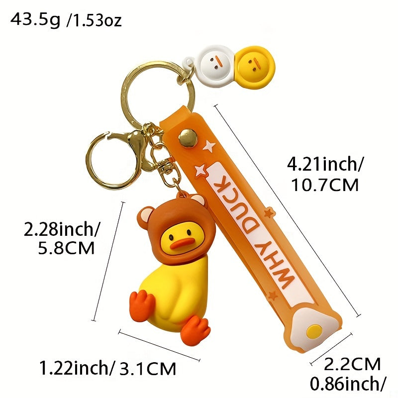 Cartoon Crooked Duck Shark Head Keychain Funny Duck Doll Bag Pendant