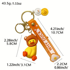 Cartoon Crooked Duck Shark Head Keychain Funny Duck Doll Bag Pendant