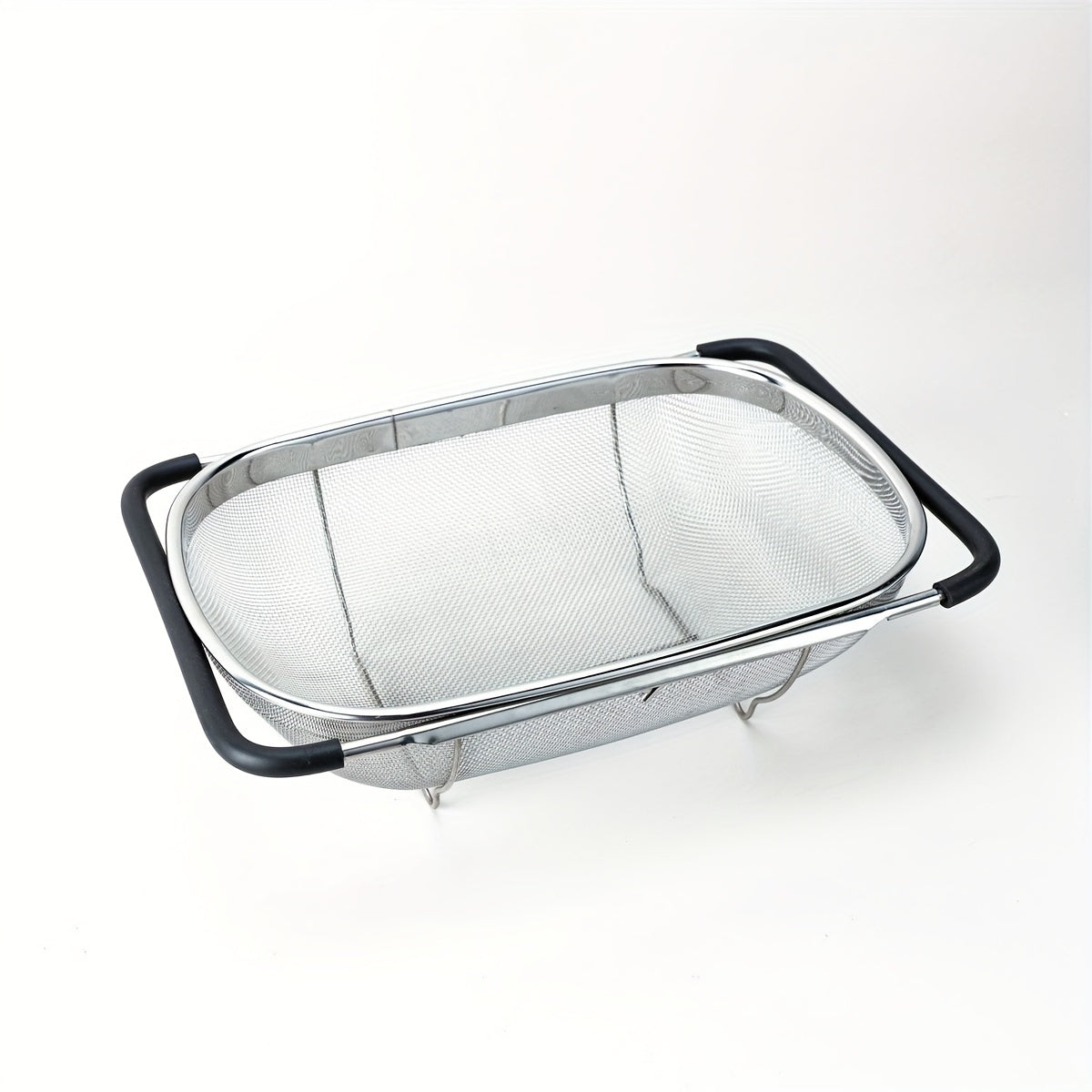 Adjustable Stainless Steel Sink Colander Fruit Vegetable Washing Basket