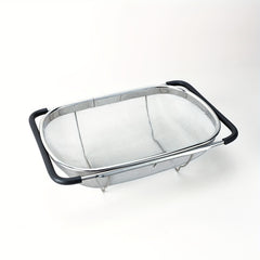 Adjustable Stainless Steel Sink Colander Fruit Vegetable Washing Basket