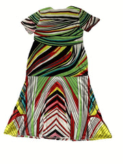  Abstract Print Mermaid Dress