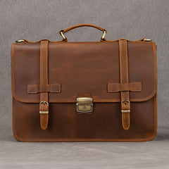 Men's Leather Laptop Messenger Bag Briefcase