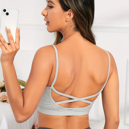 Seamless Criss Cross Sports Bra for Yoga Fitness