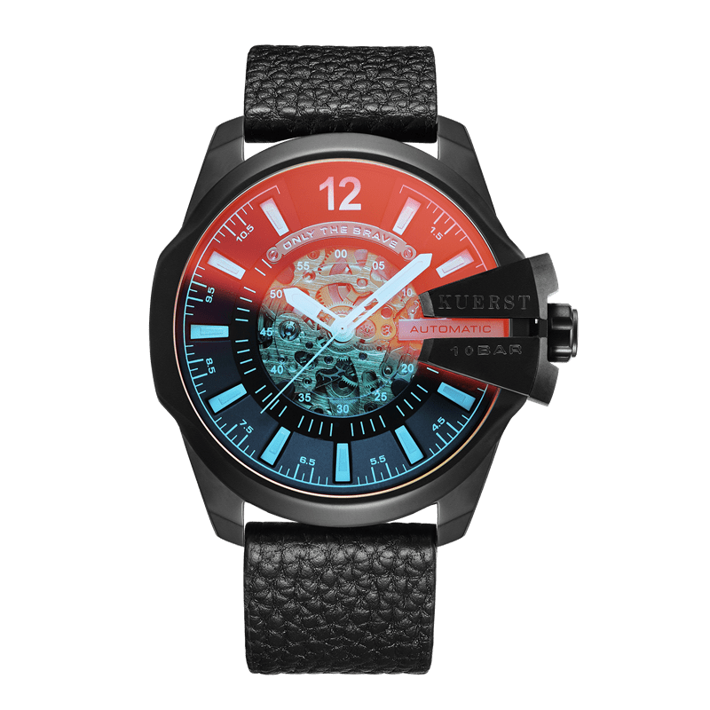 KUERST Mechanical Watch Hollow Pointer Glow Wrist Watch
