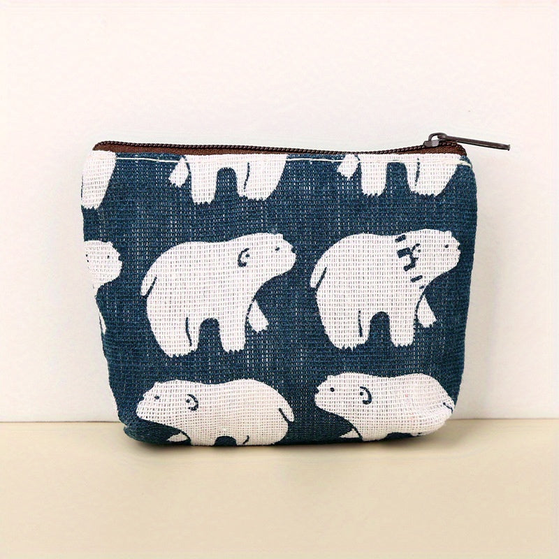 Children's Coin Purse Girls Mini Bag Zipper Key Bag Retro Canvas Small Purse