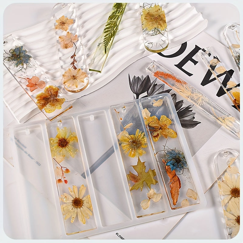 Rectangular Oval Bookmark Pendant Resin Mold Crystal Epoxy Jewelry Silicone Mold
