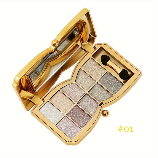 Dazzling Diamond Glitter Eyeshadow Palette Earth Brown Tone Makeup