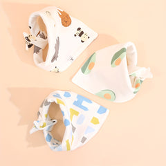 3pcs Baby Bibs Cotton Drooling Scarf Burp Cloths Bandana Bibs