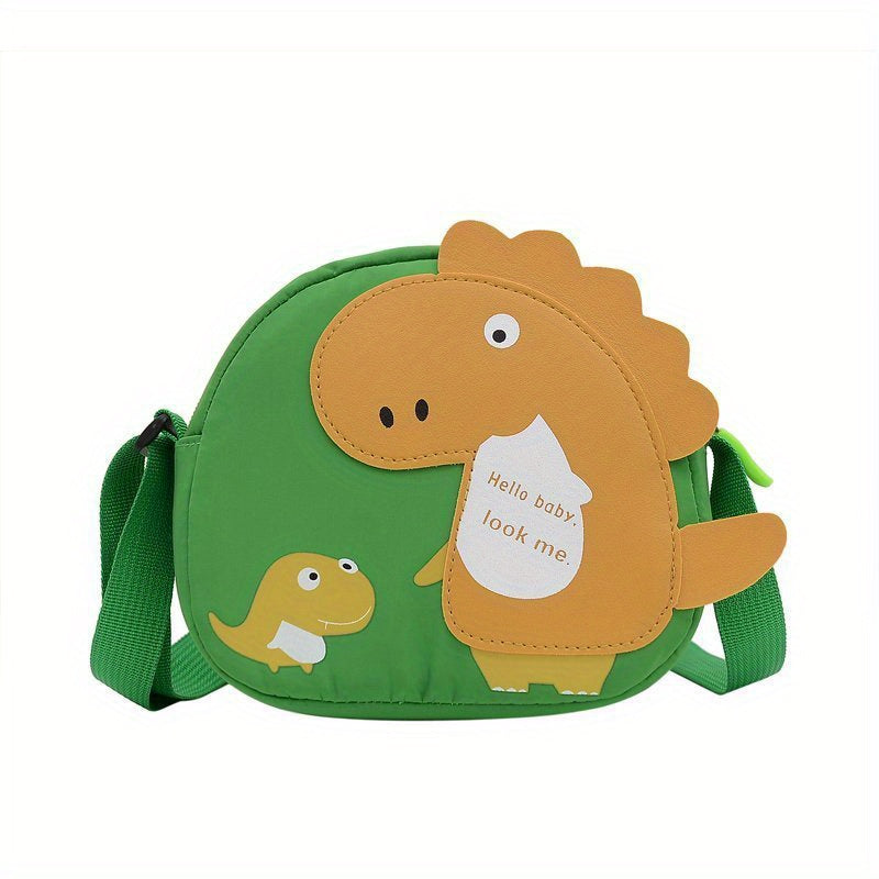 Cartoon Dinosaur Zipper Crossbody Bag for Girls