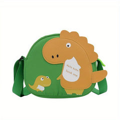 Cartoon Dinosaur Zipper Crossbody Bag for Girls