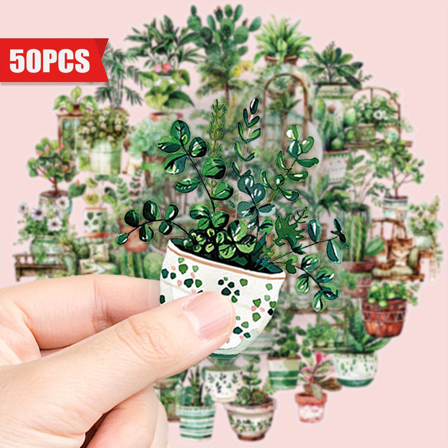 50pcs Plant Lover'S Delight Vinyl Decal Stickers