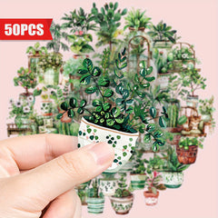 50pcs Plant Lover'S Delight Vinyl Decal Stickers