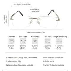 Men's Light Blocking Frameless Computer Reading Glasses