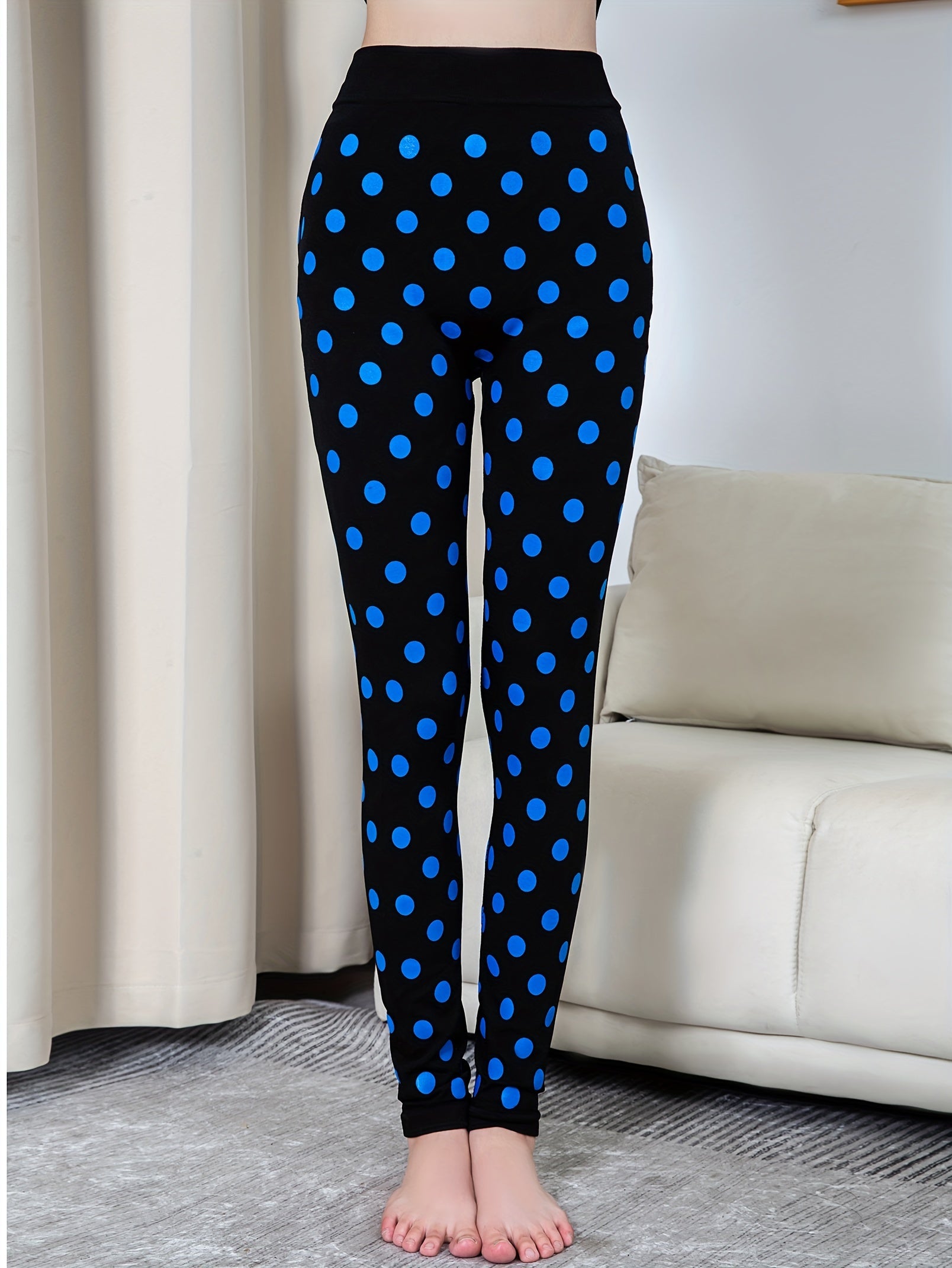 Polka Dot Print Yoga Leggings High Waist Sports Pants