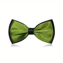 Double Layer Wedding Bow Tie for Men Business Groom Wine Red
