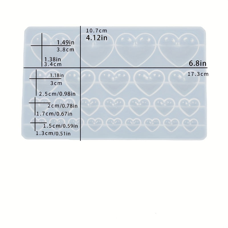 Heart Patch Resin Mold Love Pendant Epoxy Silicone DIY Craft Jewelry Making