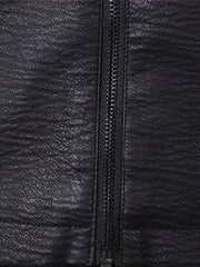 Men's PU Leather Outdoor Jacket Windproof Warm Fleece Coat