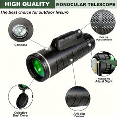 Portable HD Monocular Telescope 10X Magnification Outdoor Travel Camping